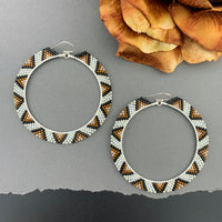 Brick Stitch Hoop Earrings Large
