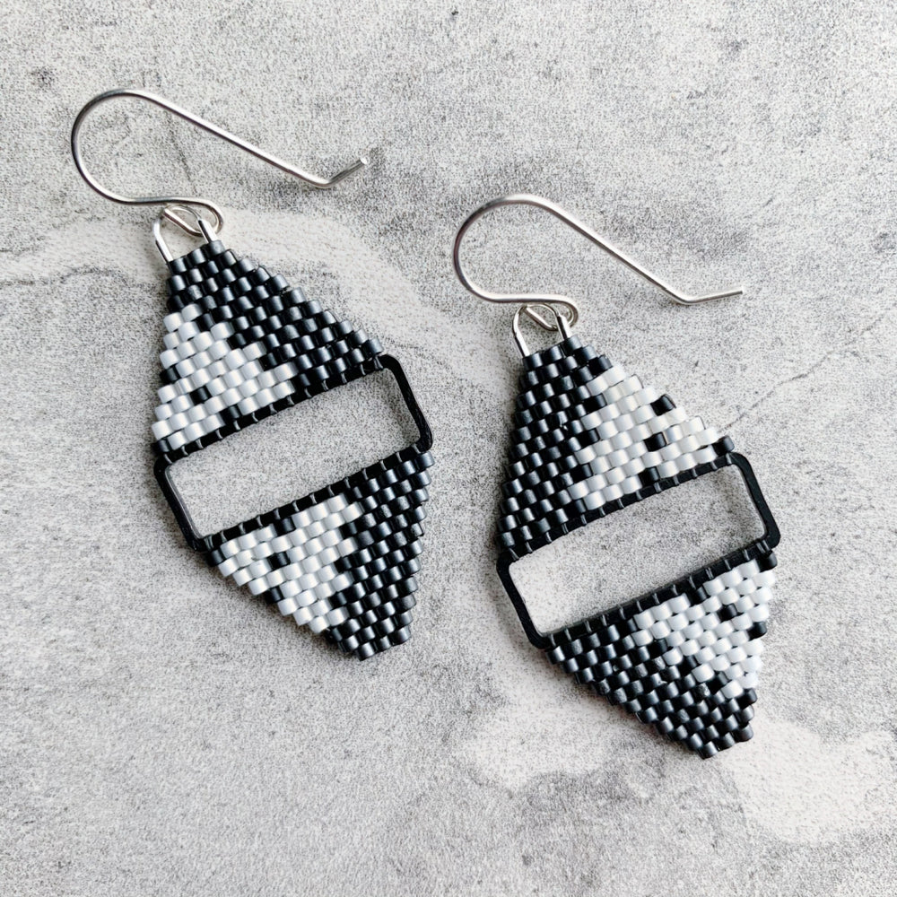 Brick Stitch Mini Diamond Earrings