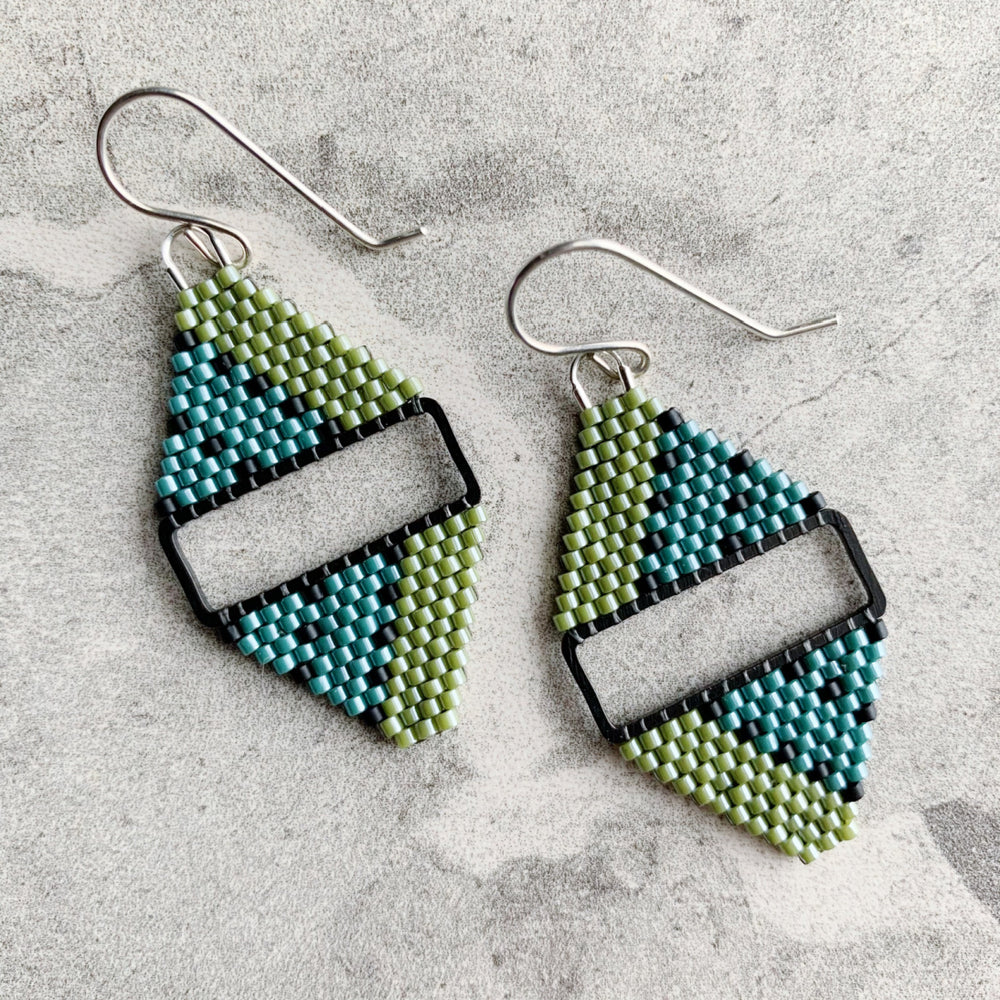 Brick Stitch Mini Diamond Earrings