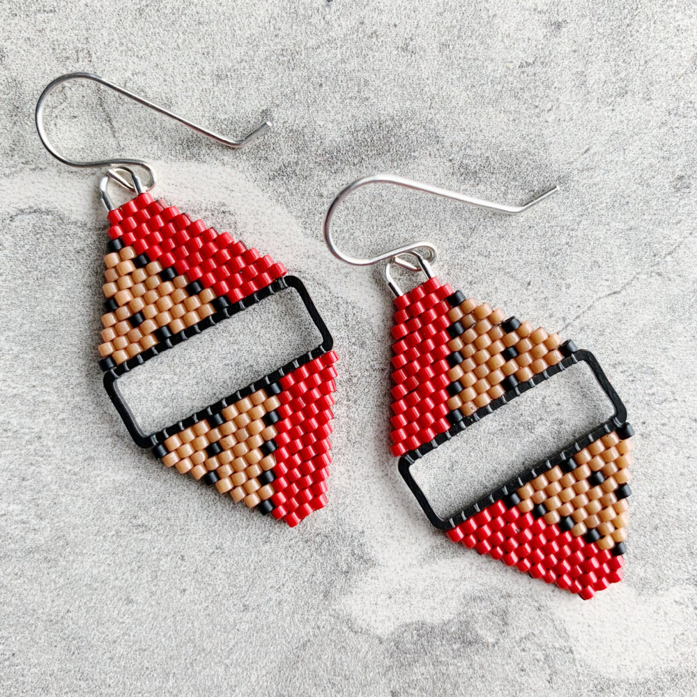 Brick Stitch Mini Diamond Earrings