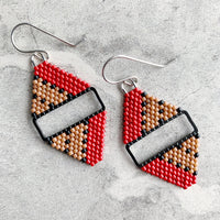 Brick Stitch Mini Diamond Earrings