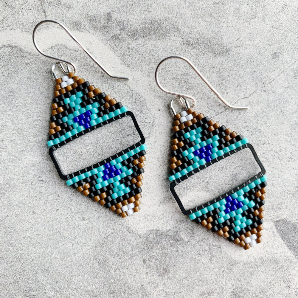Brick Stitch Mini Diamond Earrings