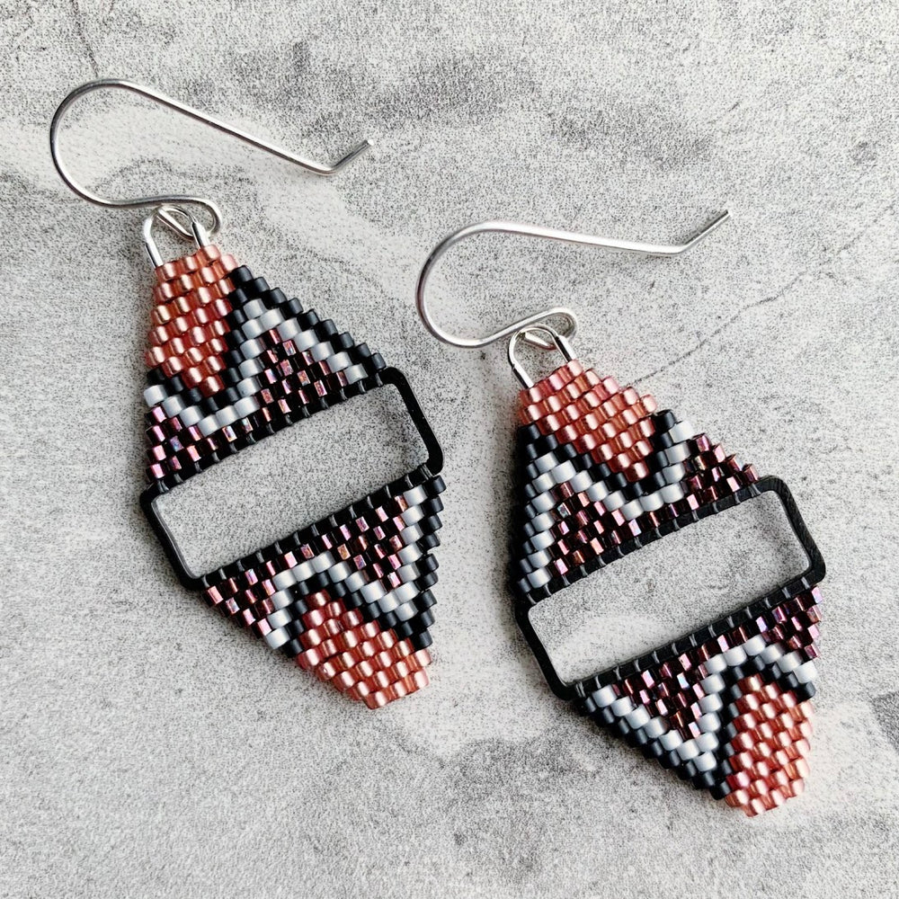 Brick Stitch Mini Diamond Earrings