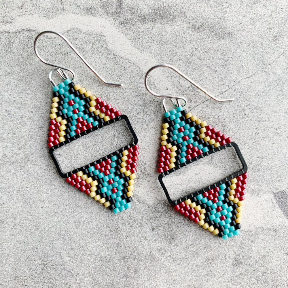 Brick Stitch Mini Diamond Earrings