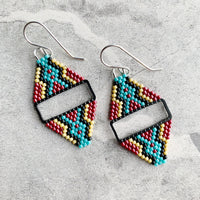 Brick Stitch Mini Diamond Earrings