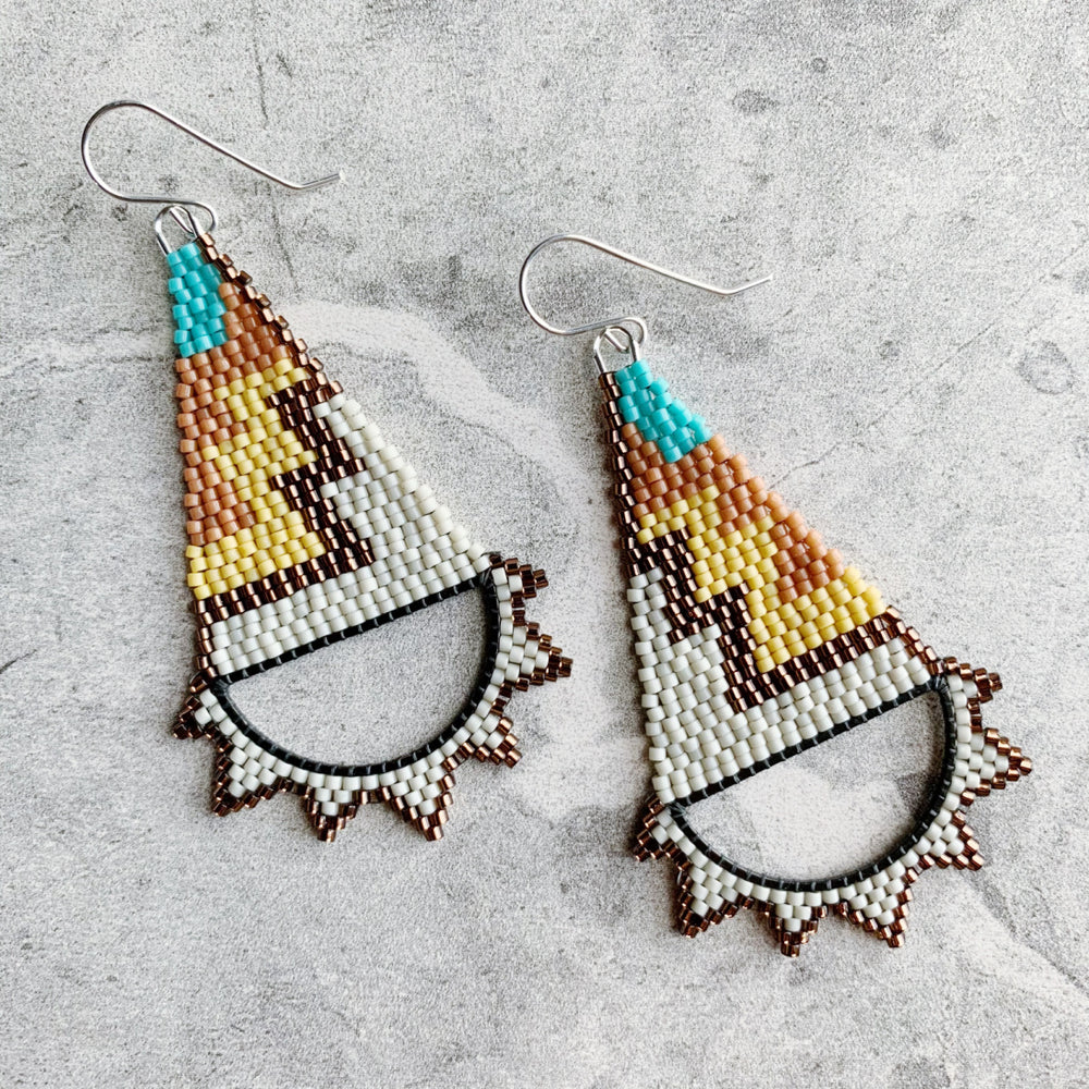 Brick Stitch Triangle Earrings