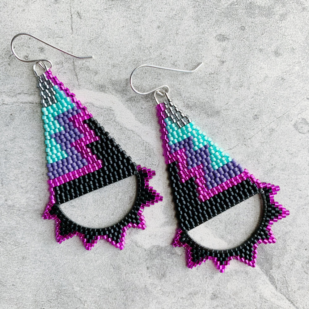 Brick Stitch Triangle Earrings