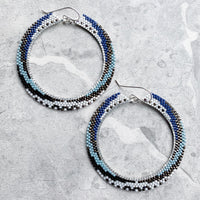 Brick Stitch Hoop Earrings Large