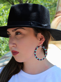 Brick Stitch Hoop Earrings Large