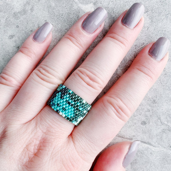 Peyote Stitch Beaded Rings – LITVA'S Jewelry