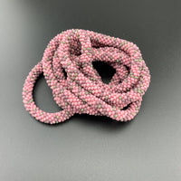 55" Abstract Pattern Beaded Crochet Rope Necklace