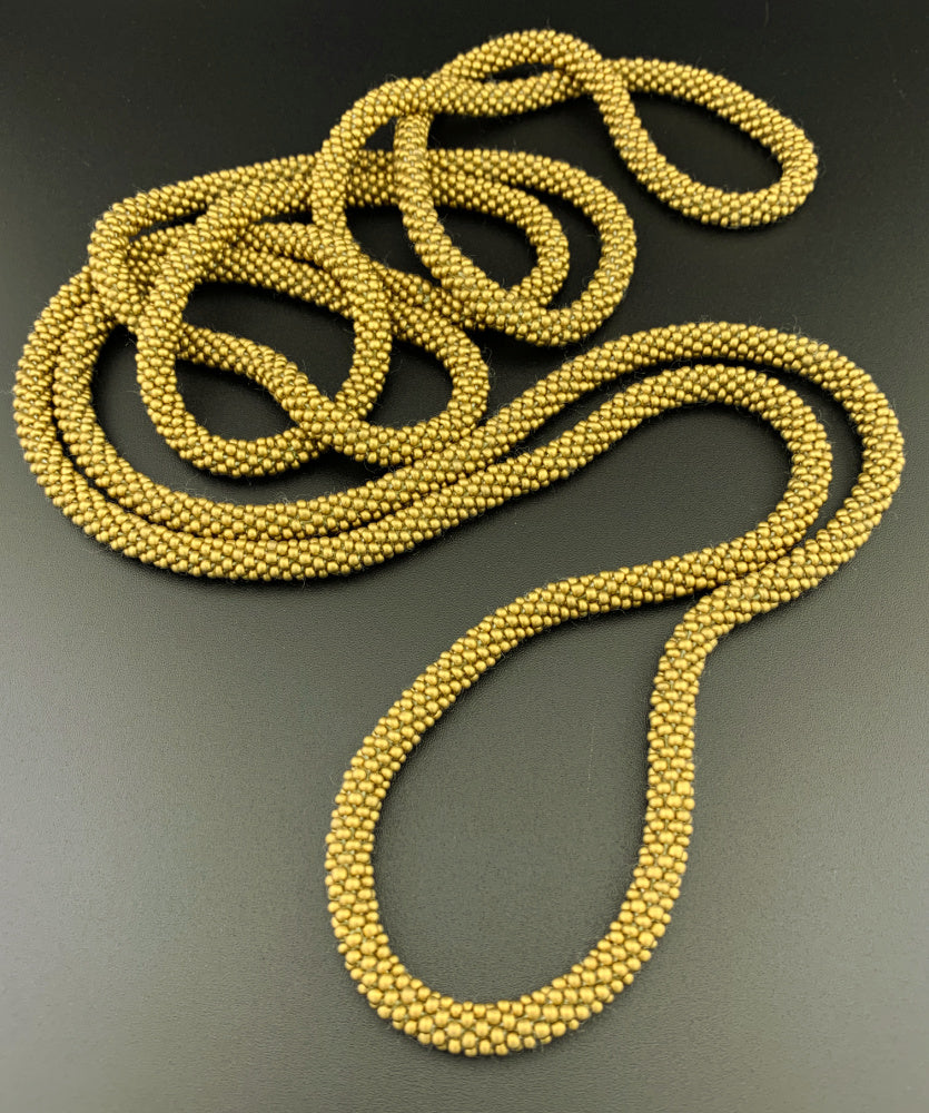 75" Abstract and Sold Pattern Beaded Crochet Rope Necklaces