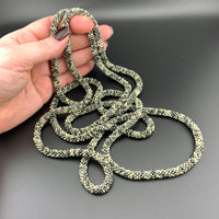 75" Abstract and Solid  Pattern Beaded Crochet Rope Necklaces