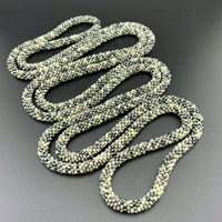 75" Abstract and Solid  Pattern Beaded Crochet Rope Necklaces