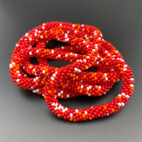 45" Abstract Pattern Beaded Crochet Rope Necklaces