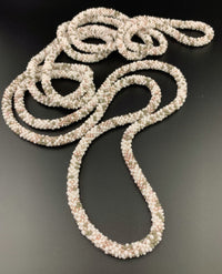 82" Abstract Pattern Beaded Crochet Rope Necklace