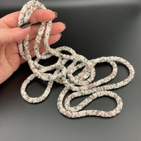 82" Abstract Pattern Beaded Crochet Rope Necklace