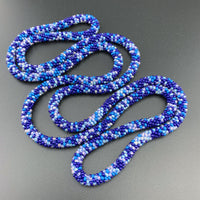 45" Abstract Pattern Beaded Crochet Rope Necklaces