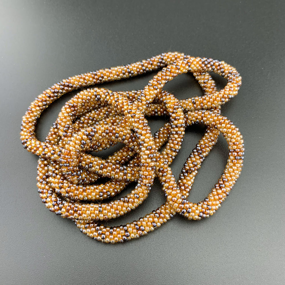 50" Abstract Pattern Beaded Crochet Rope Necklaces