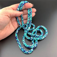 50" Abstract Pattern Beaded Crochet Rope Necklaces