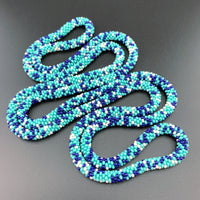 50" Abstract Pattern Beaded Crochet Rope Necklaces