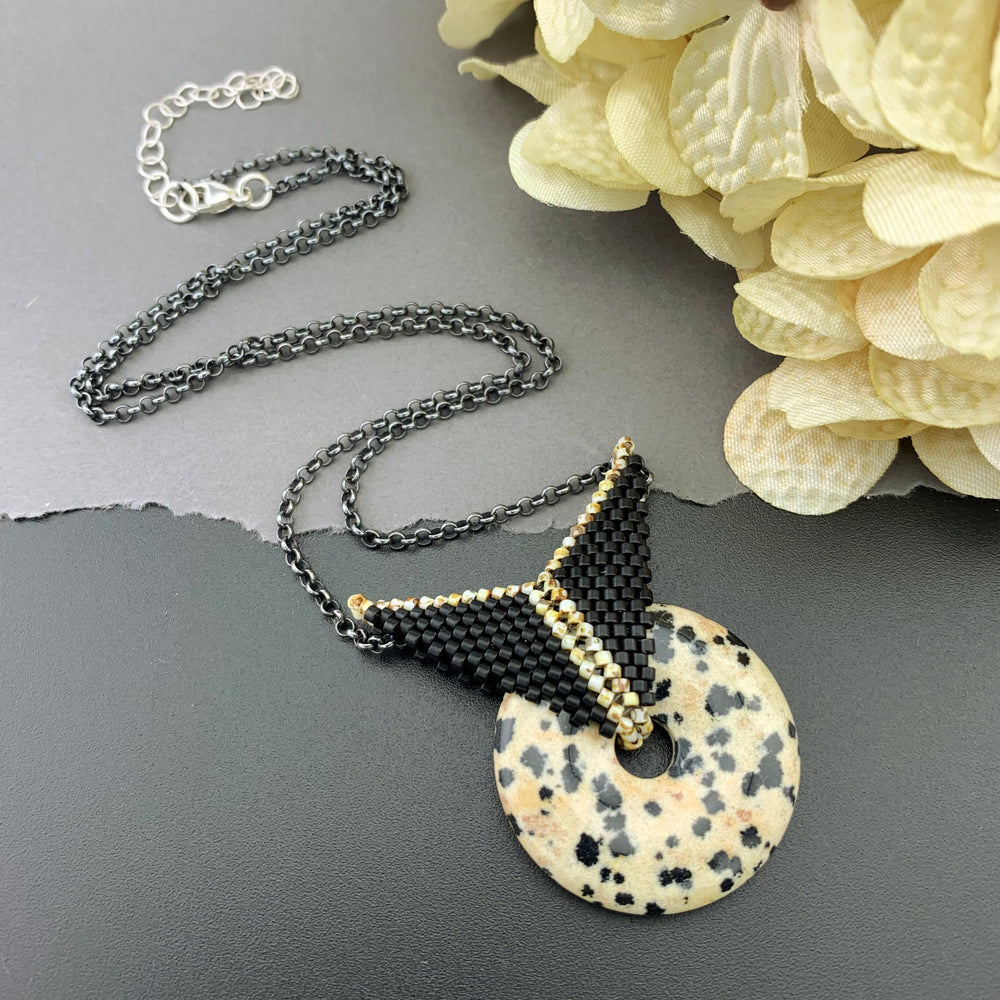 Set: Dalmatian Jasper Blissful Earrings & Pendant Necklace