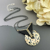 Set: Dalmatian Jasper Blissful Earrings & Pendant Necklace