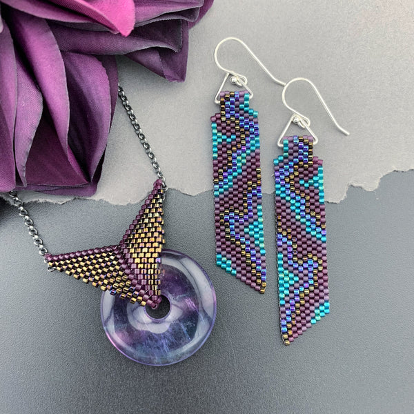 Set: Fluorite Blissful Earrings & Pendant Necklace