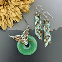 Set: Green Aventurine Blissful Earrings & Pendant Necklace