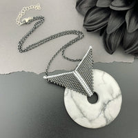 Set: Howlite Blissful Earrings & Pendant Necklace