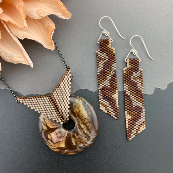 Set: Outback Jasper Blissful Earrings & Pendant Necklace