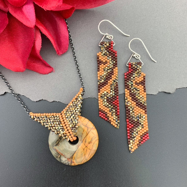 Set: Picasso Jasper Blissful Earrings & Pendant Necklace
