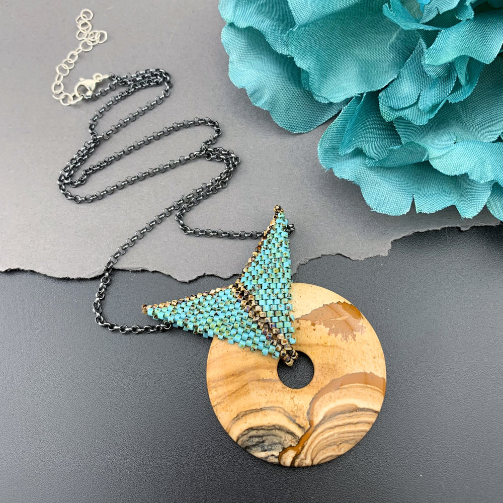 Set: Picture Jasper Blissful Earrings & Pendant Necklace
