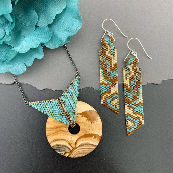 Set: Picture Jasper Blissful Earrings & Pendant Necklace