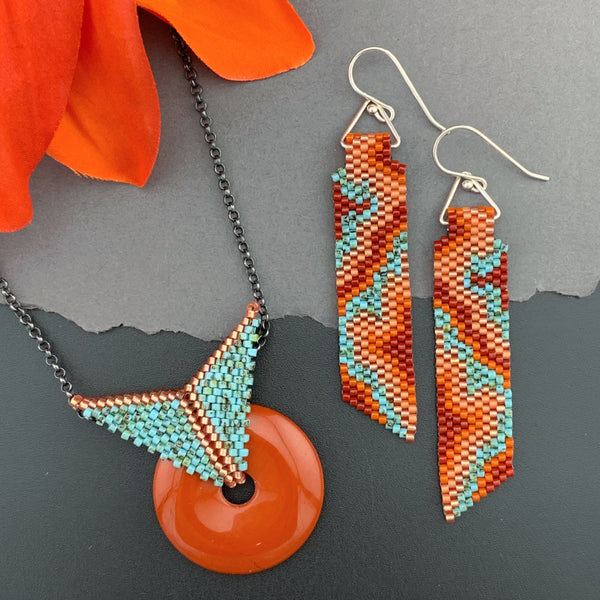 Set: Red Jasper Blissful Earrings & Pendant Necklace