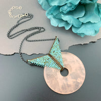 Set: Rose Quartz Blissful Earrings & Pendant Necklace