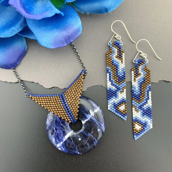 Set: Sodalite Blissful Earrings & Pendant Necklace