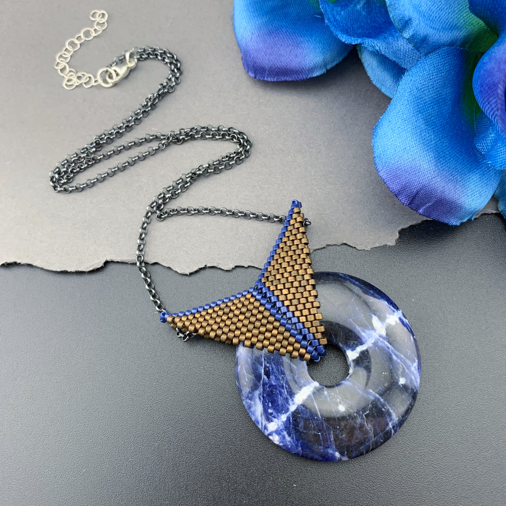 Set: Sodalite Blissful Earrings & Pendant Necklace