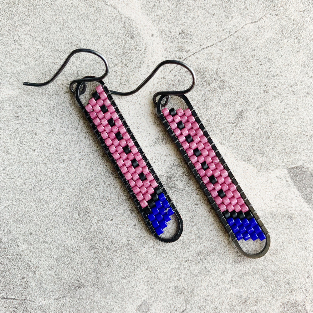 Peyote Stitch Mini Oval Earrings