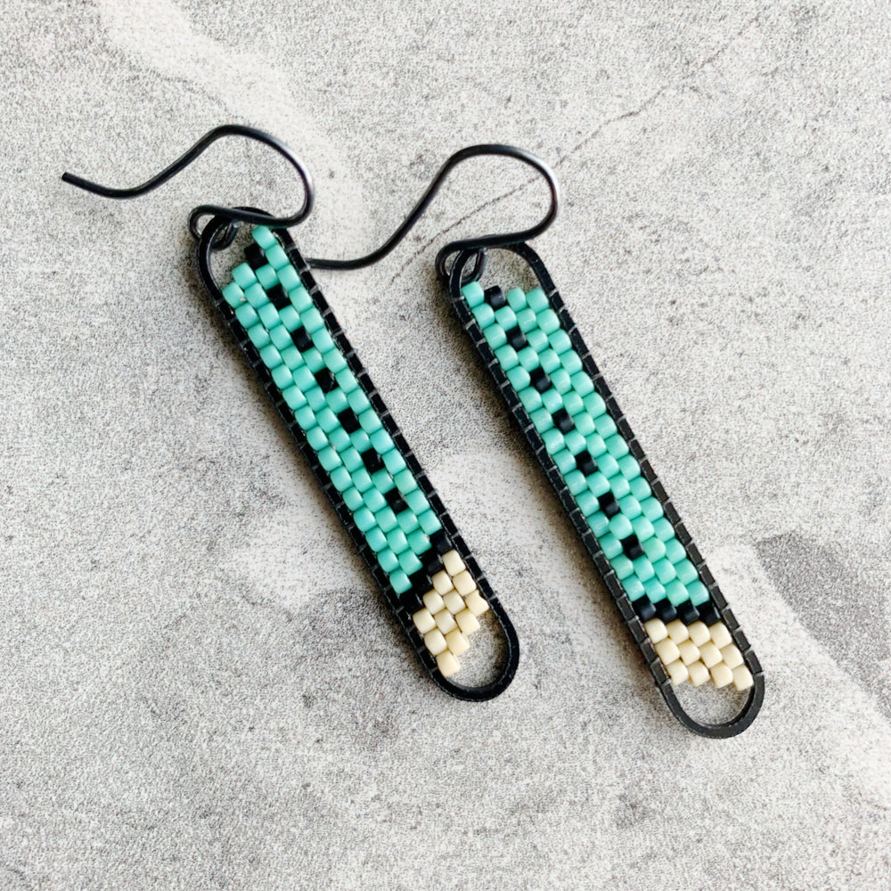 Peyote Stitch Mini Oval Earrings