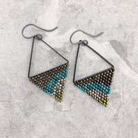 Brick Stitch Mini Triangle Earrings