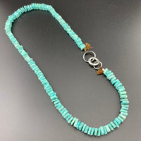 Radiant Necklace - Amazonite Square Heishi Gemstone Candy Necklace