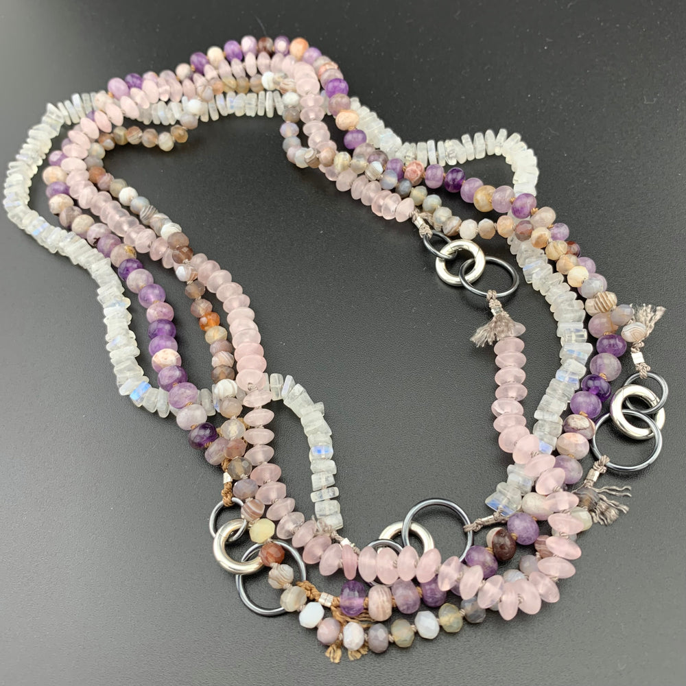 Radiant Necklace - Chevron Amethyst Gemstone Candy Necklace