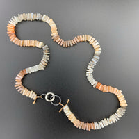 Radiant Necklace - Multi Moonstone Square Heishi Gemstone Candy Necklace