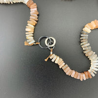 Radiant Necklace - Multi Moonstone Square Heishi Gemstone Candy Necklace