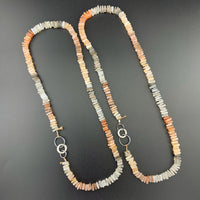 Radiant Necklace - Multi Moonstone Square Heishi Gemstone Candy Necklace