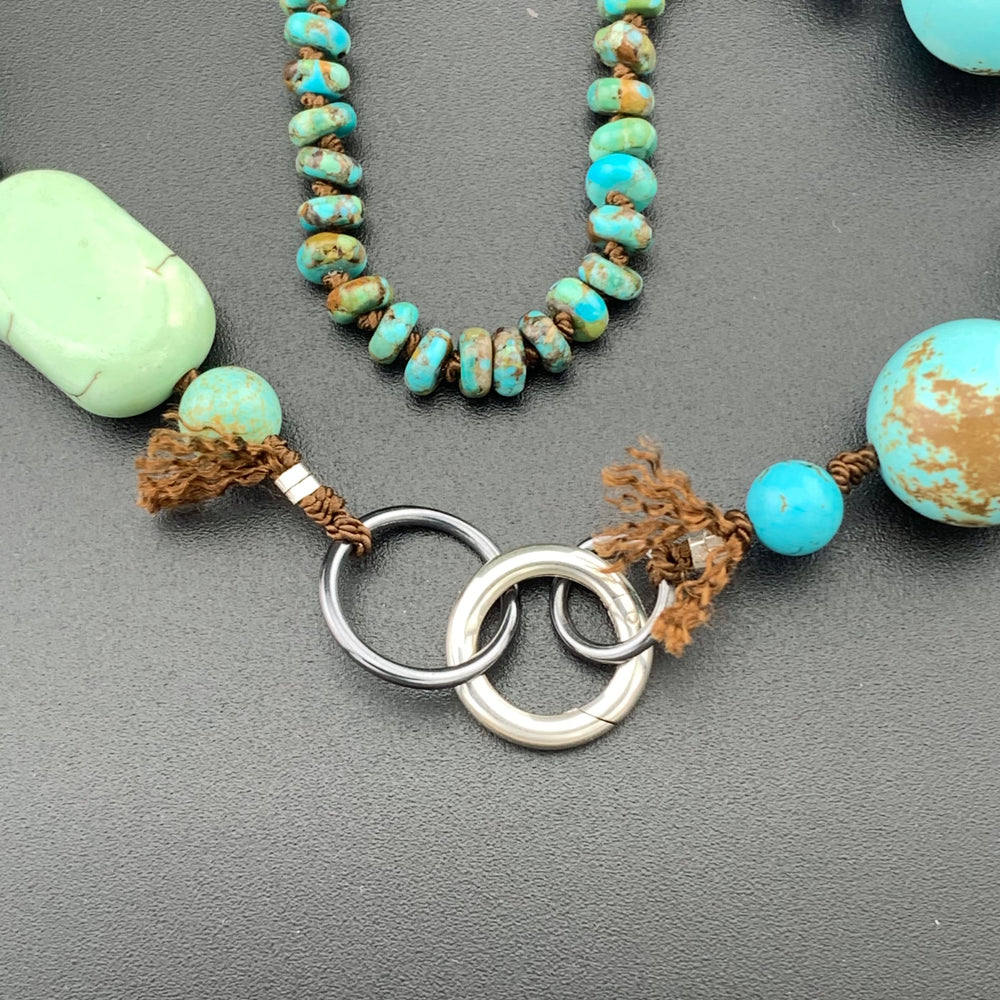 One Of A Kind Silk Knotted Turquoise Gemstone Candy Necklace