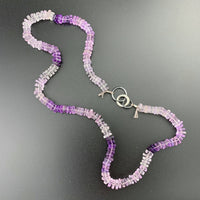 Radiant Necklace - Pink Amethyst Square Heishi Gemstone Candy Necklace