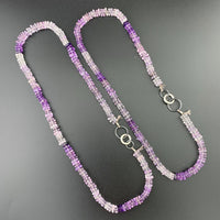 Radiant Necklace - Pink Amethyst Square Heishi Gemstone Candy Necklace