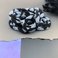 65" Diamond Pattern Beaded Crochet Rope Necklace - Powder Blue